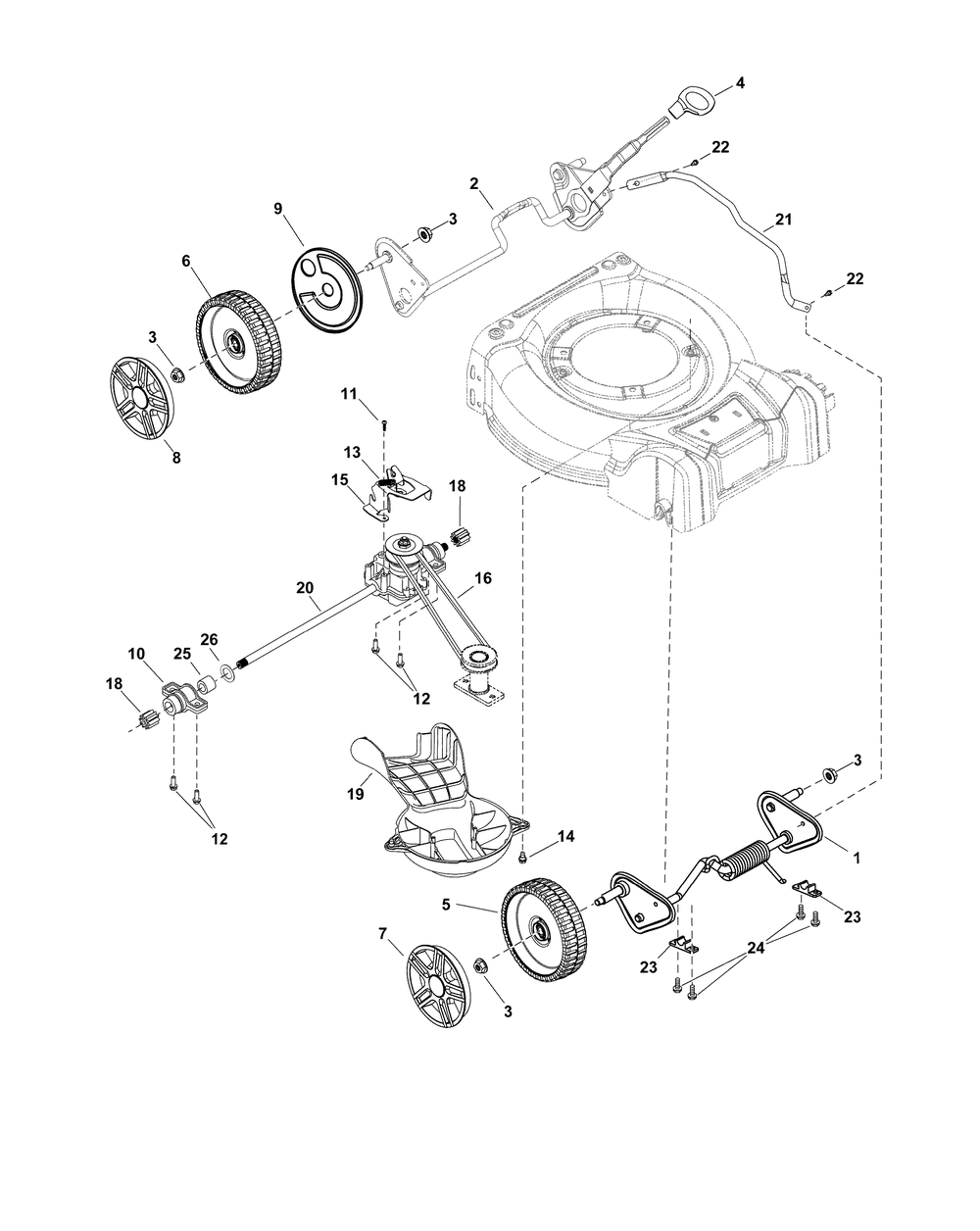 Drive Group_b Diagram and Parts List for 2691795-00-SP530SPX 2020 Briggs and Stratton Lawn Mower